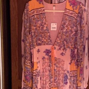 Free People peach print dress